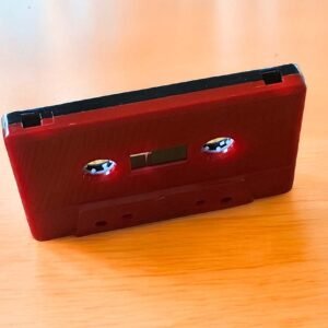 handmade drone tape loop cassette black and red shell